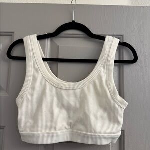 White Ribbed Tank Top